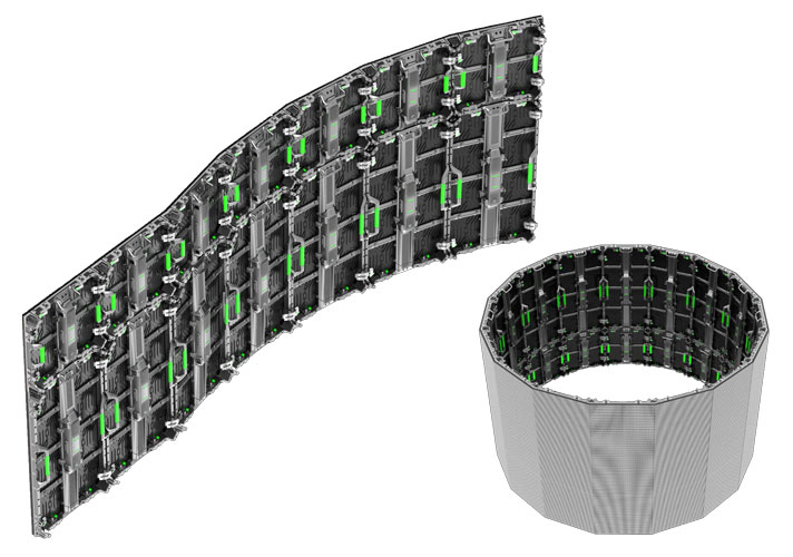 Support curve design,maxcolor rental hard connection led display series