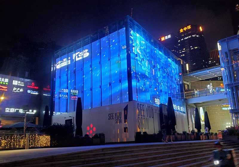 Maxcolor transparent LED display application-From building exterior.