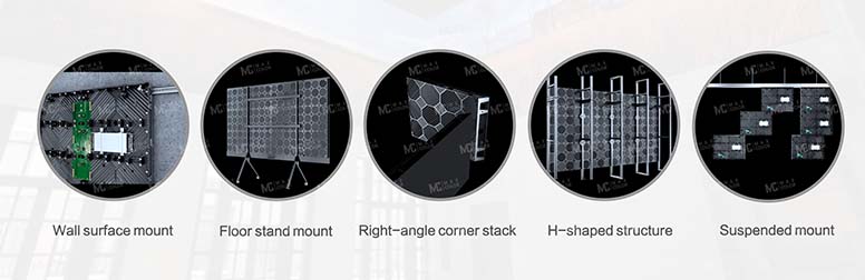 support right angle corner stack led display K series