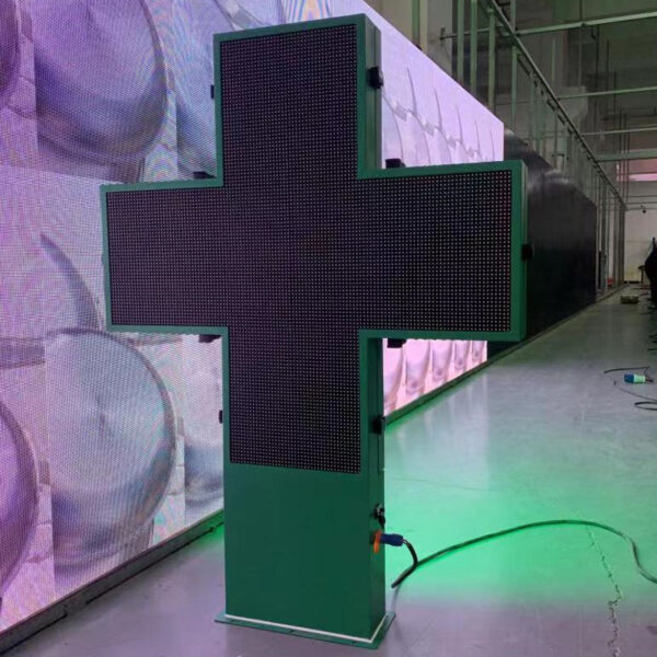 Customized Cross shaped double sided LED screen