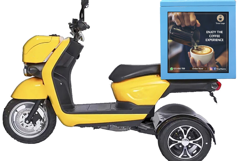 LED Food Delivery Box | Three-Sided LED Display for Mobile Advertising