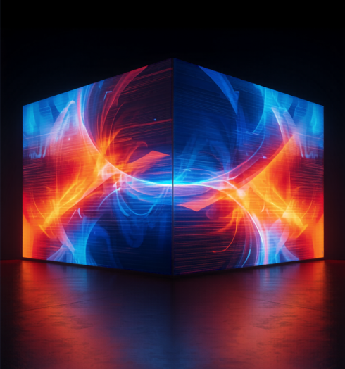Maxcolor 90° Corner LED Display – modular, high-performance rental LED video wall for events, trade shows, and commercial installations